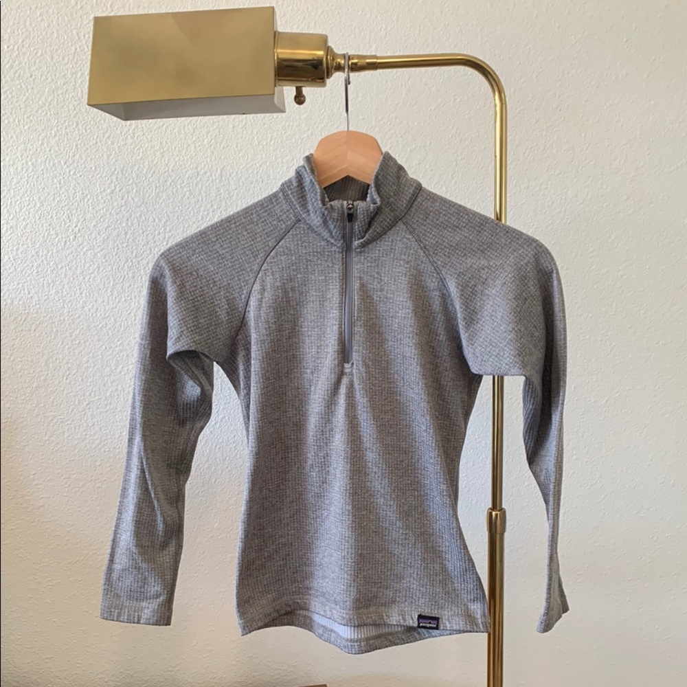 Kids Gray Long Sleeve Patagonia Baselayer Half-zip